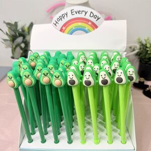 Lot 48 Cute Avocado Gel Ink Pens 0.5mm Black Ink stocking office gift kid bundle